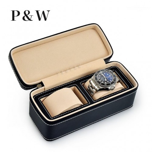 P&W 手工 真皮手錶收藏盒 (2支裝)