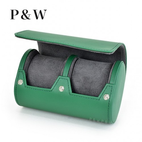 P&W 手工 頭層牛皮 手錶收藏盒 (2支裝)