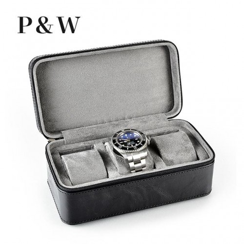 P&W 手工 頭層牛皮 手錶收藏盒 (3支裝)