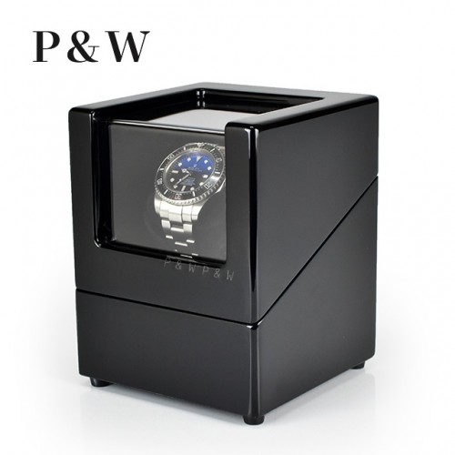 【P&W】1041BBV 手錶自動上鍊盒 木質鋼烤 電池插電雙用(1支裝)