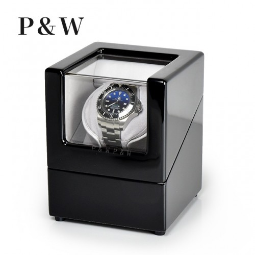 【P&W】1041BG 手錶自動上鍊盒 木質鋼烤 電池插電雙用(1支裝)