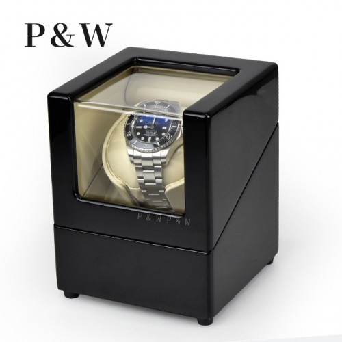 【P&W】1041BW 手錶自動上鍊盒 木質鋼烤 電池插電雙用(1支裝)