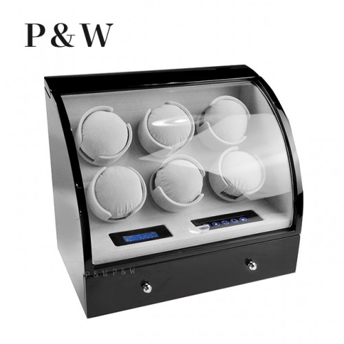 【P&W】326BG-D 手錶自動上鍊盒 木質鋼烤 (6+3支裝)
