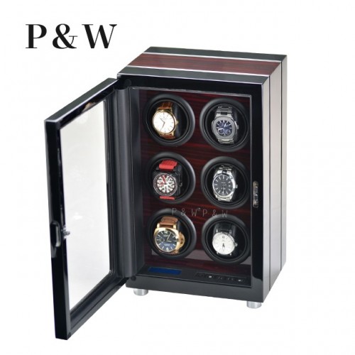 【P&W】341-6EB 手錶自動上鍊盒 木質鋼烤(6支裝)