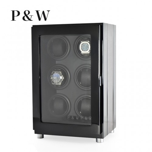 【P&W】341-6EF 手錶自動上鍊盒 木質鋼烤(6支裝)