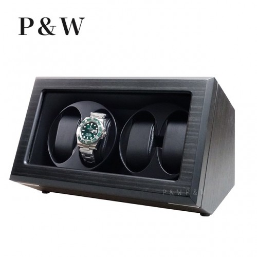 【P&W】JDS400HTB 手錶自動上鍊盒 木質啞光 電池插電雙用 (4支裝)