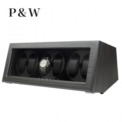 【P&W】JDS600HTB 手錶自動上鍊盒 木質啞光 超纖皮革 (6支裝)
