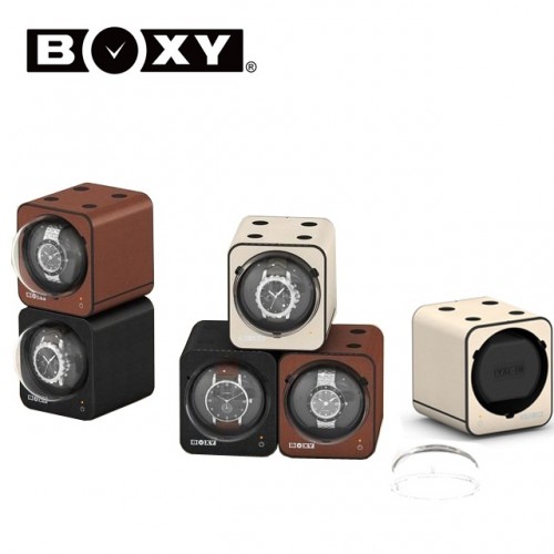 【BOXY】Fancy Brick-皮革 手錶自動上鍊盒【贈原廠錶枕一顆】(無變壓器)