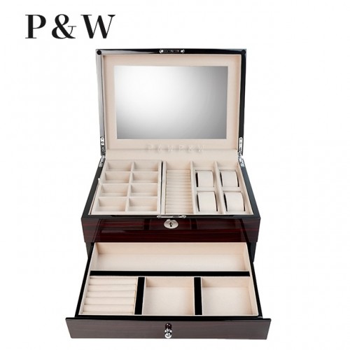 P&W 木質鋼烤 抽屜式首飾盒