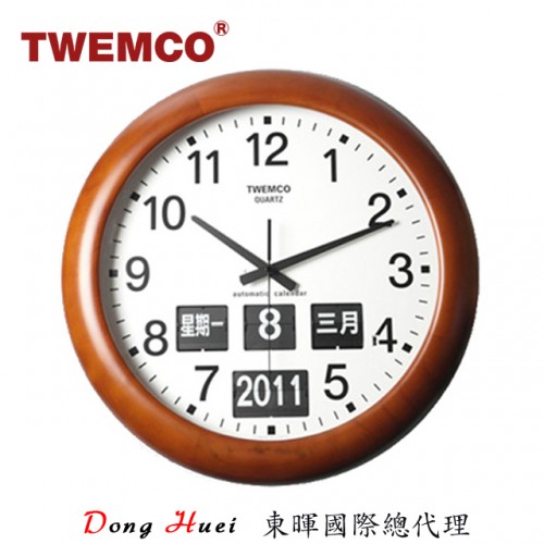 TWEMCO BQ-368 德國機芯翻頁鐘 萬年曆指針掛鐘 (中文)